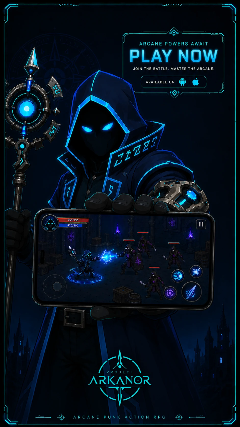 Arkanor mobile gameplay campaign visual